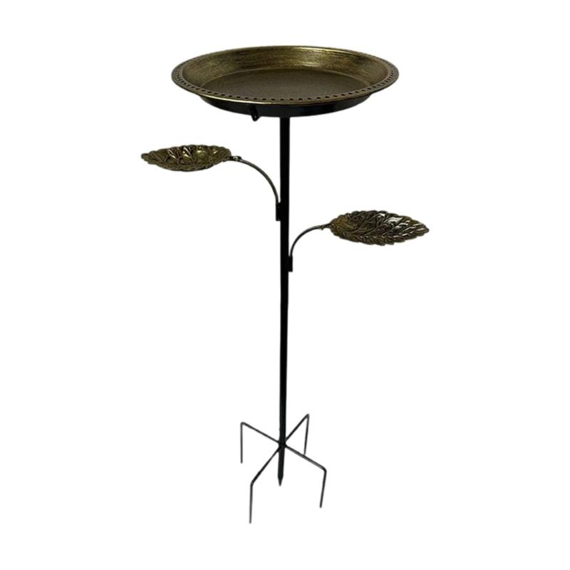 Elegant Metal Bird Bath And Feeder For Garden With Stable 5 Leg Base Attracts Wild Birds Patios Outdoor Decors