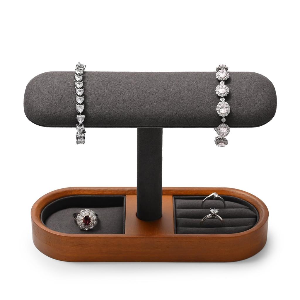 Oirlv Watch Stand, 2 Pieces, 4 Pieces, Wooden Display, Storage, Photography, Luxury, Stylish, Compatible with Eligible Bills SM21202 (Dark Gray)