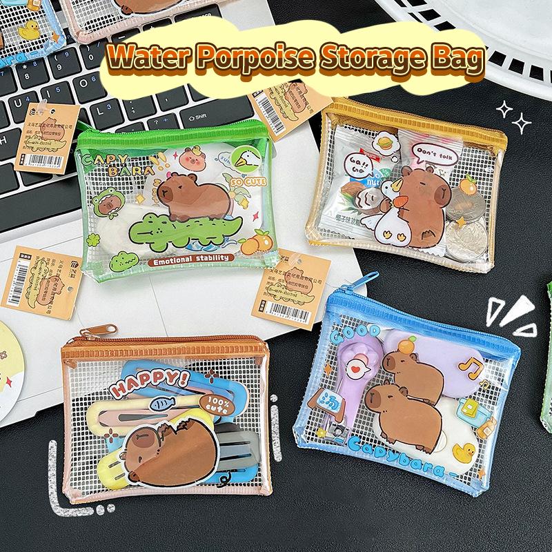 Portamonete Pouch Capibara Cartone Animato in PVC Portafoglio Carino Portatile Impermeabile Mini Borsa Portaoggetti Organizzatore Chiavi Auricolari Per Bambini Regali