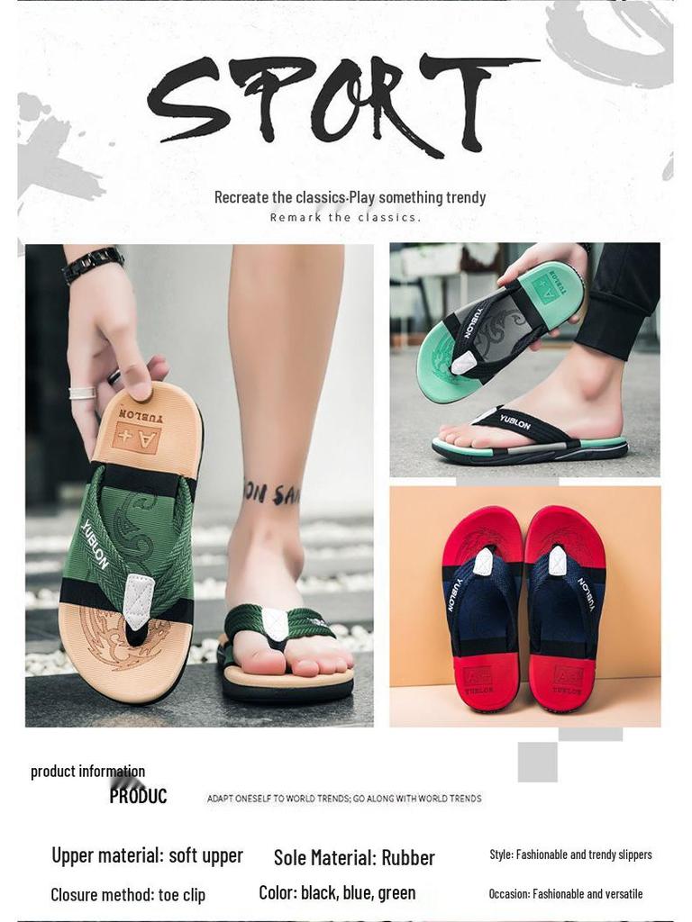 Men's Lightweight Summer Flip-Flops: Fashionable, Casual Beach Shoes In Trendy British Style