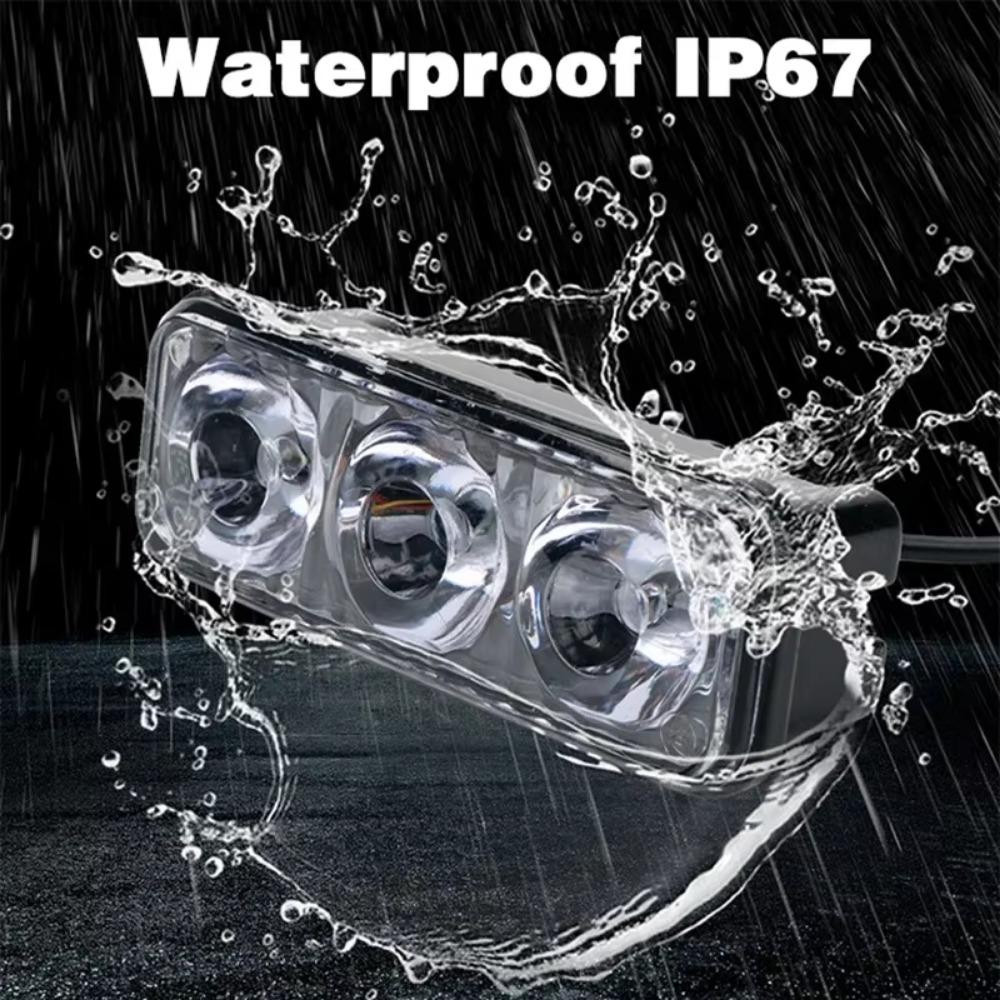 Universelles 3-LED-Tagfahrlicht mit Stroboskopfunktion, 9 W wasserdichtes DRL für Autos, LKWs, Motorräder und Boote