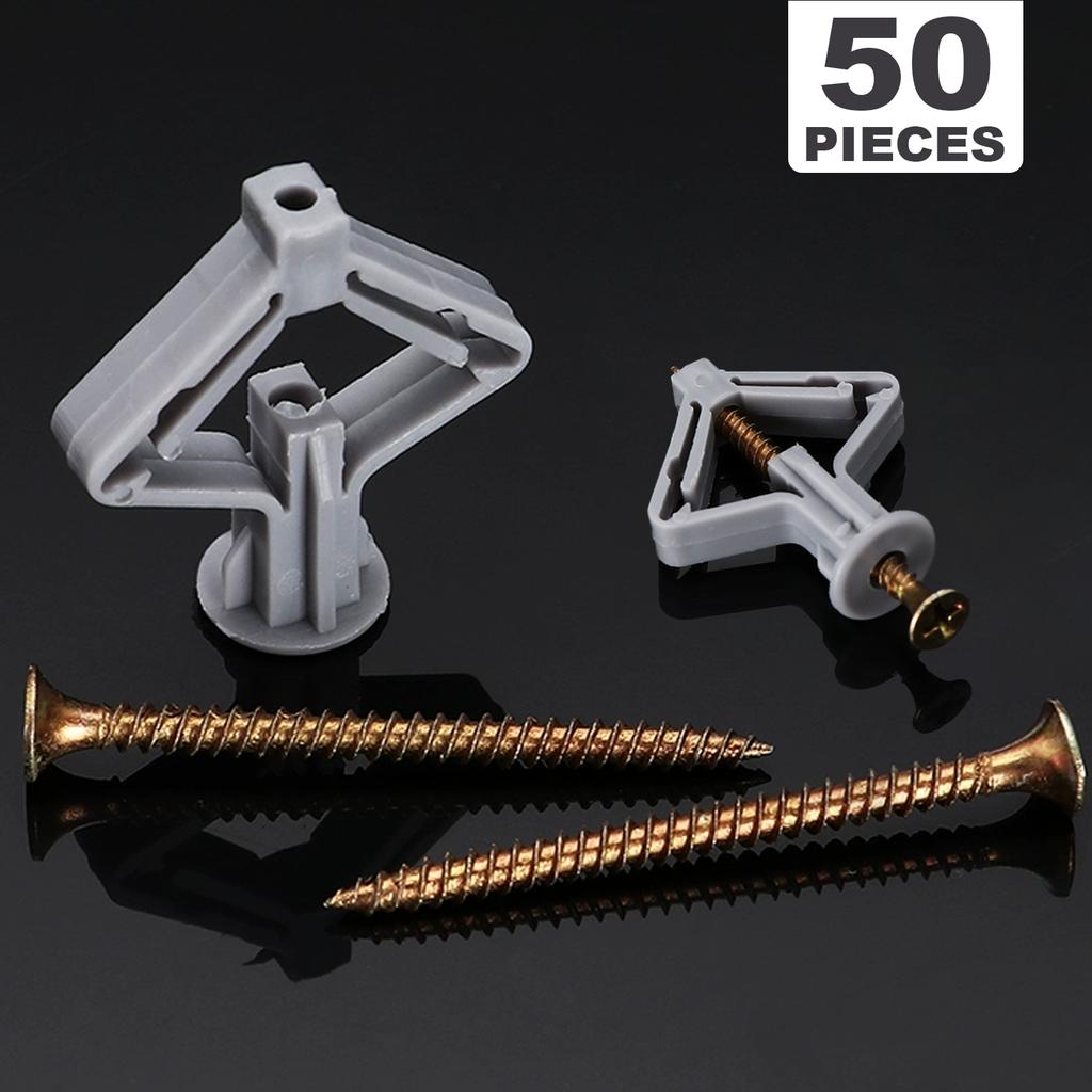 25 Sets Of Nylon Expansion Drywall Anchoring kit With Galvanized Carbon Steel Screws, Self-Drilled Wall, Special For Drywall