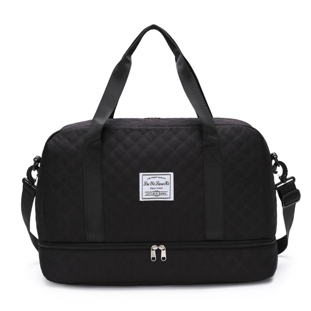 

Спортивные фитнес-сумки большой вместимости с отделением для влажных и сухих вещей, дорожная сумка-тоут для женщин и мужчин чёрный