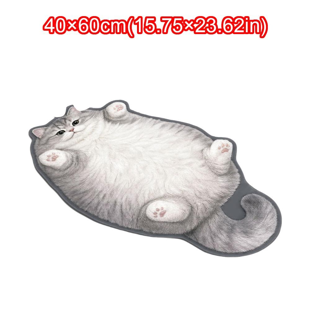 Special-shaped Cat Shaped Rug Absorbent Cat Shaped Carpet Cute Cat Area Rug  Home Decor