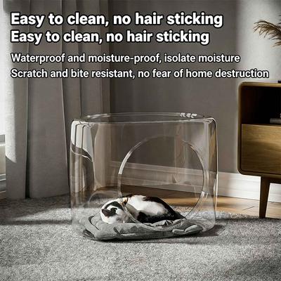 Transparent Cat Nest, Large Space for Home Use, Easy To Maintain, Space Capsule, High-end, Non Stick, Breathable, Semi Enclosed