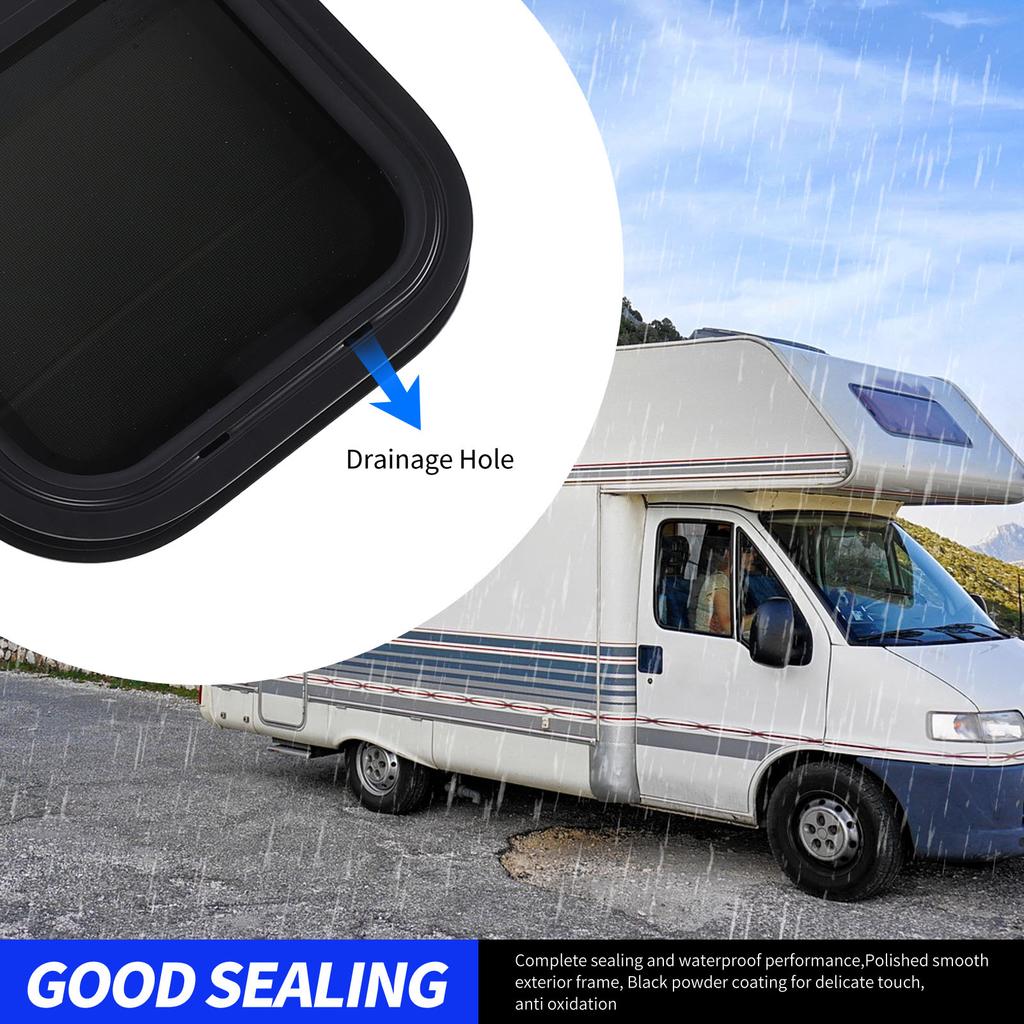 24.4x12.2 Inch RV Windows Aluminum Alloy Waterproof UV Resistant Tempered Glass Trailer Window with Screen for Campers