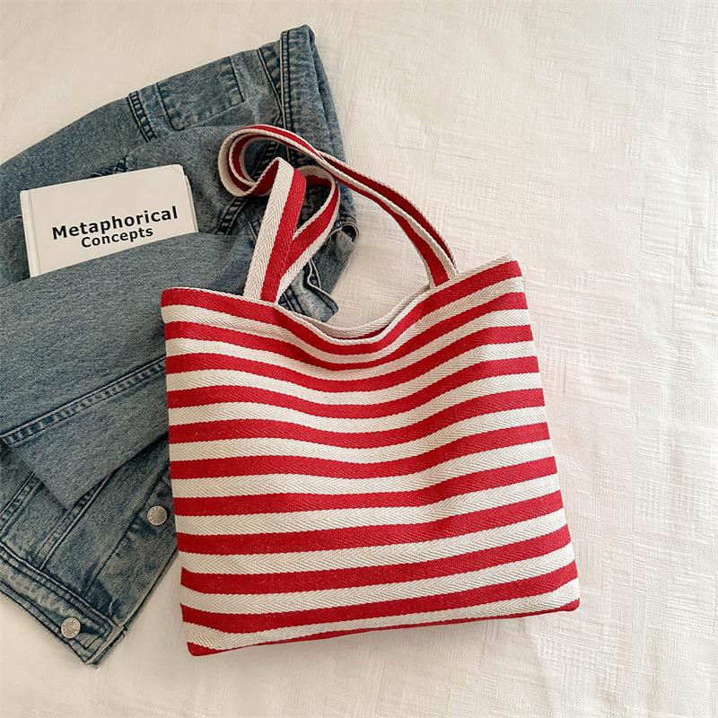 

Большая вместительная сумка-тоут женская повседневная модная полосатая холщовая сумка милая мультяшная сумка с Микки Маусом переносная сумка для мамы красный