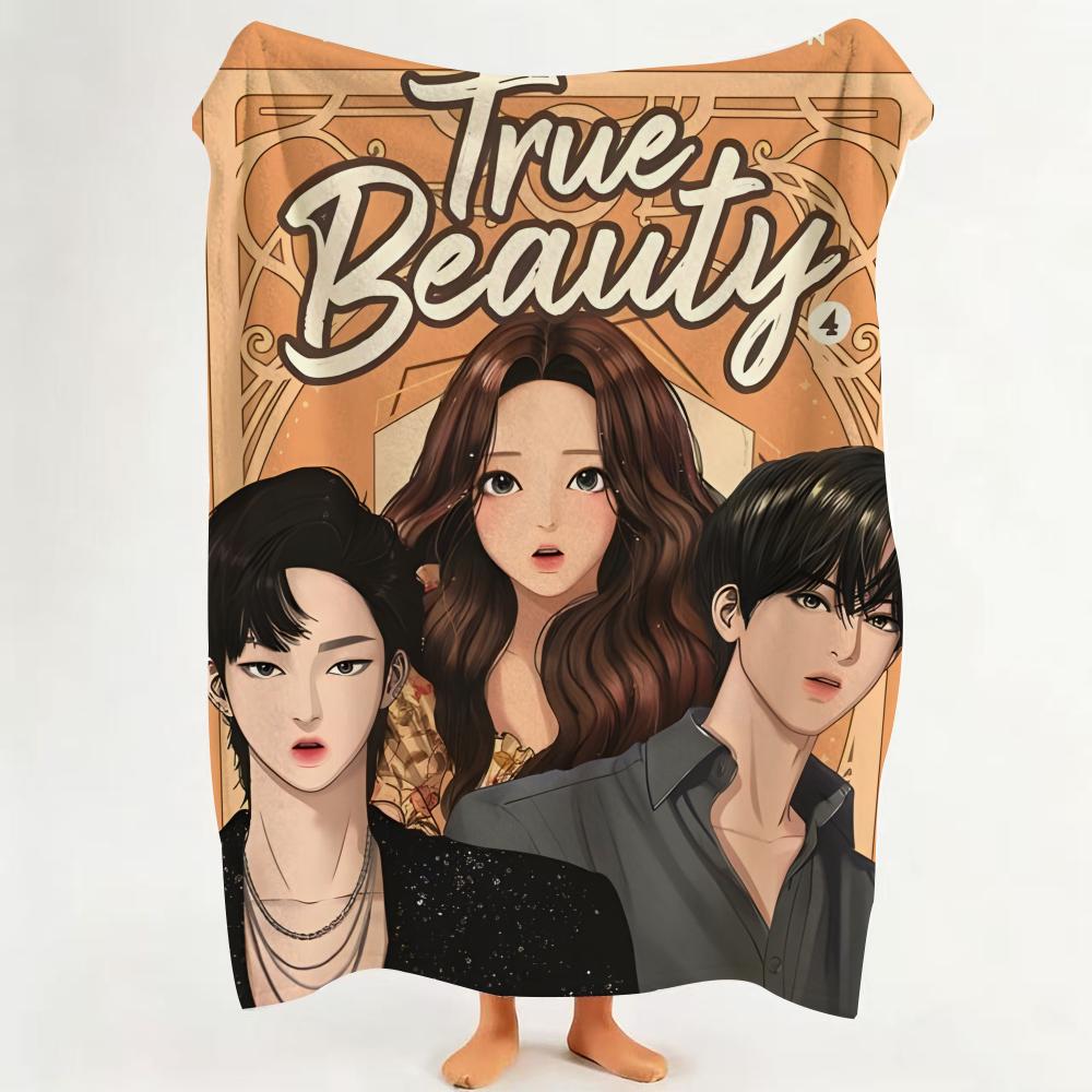 Manhwa T True B Beauty  Flannel  Blanket Suitable for Sofa Living Room Bedroom