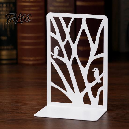 Tree Of Life Bookend 1 Pair of Decorative Bookends for Shelves, Heavy Duty Bookshelf L-shaped Organizer, Hollow Book Holder Stoppers Desk, Office