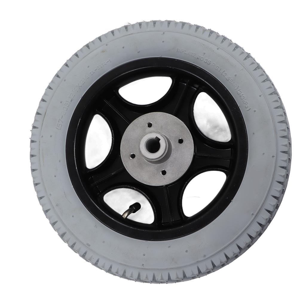 320mm Wheelchair Tire PU Inflatable Wheel Alloy Steel Hub Disabled Vehicle Rear Tyre 4 Hole