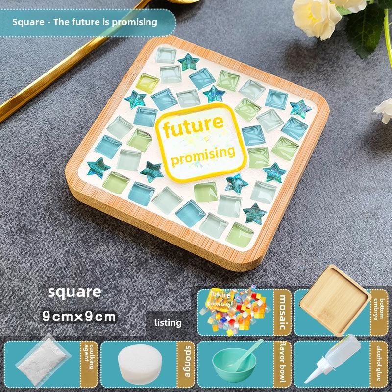 Bamboo Mosaic Coaster DIY Kit for Students and Kids