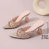 Fashion Banquet High-heeled Pointed Toe Slippers 2025 Summer Pointy Open Toe Sequin Set Foot Non-slip Transparent Heel Sandals