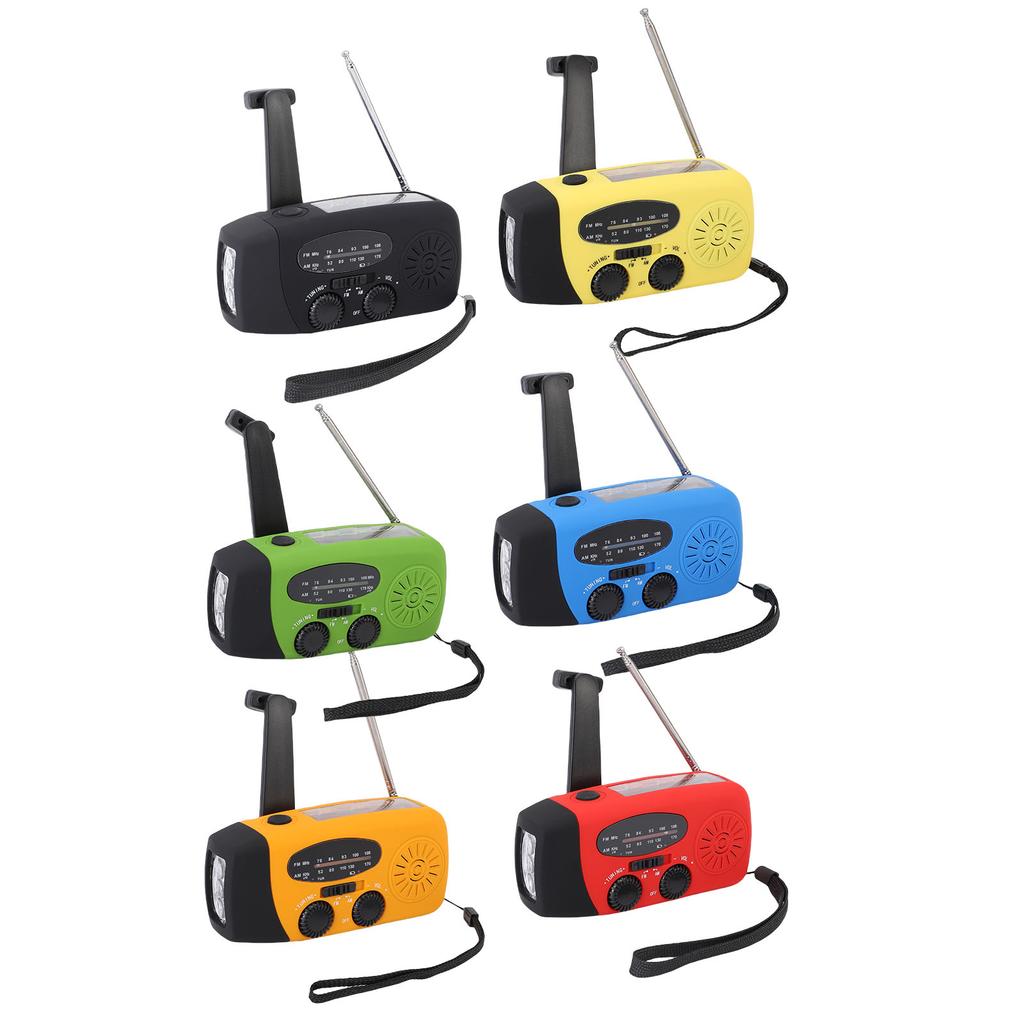 Emergency Hand Crank Radio with 3 LED Flashlight AM FM NOAA Portable Weather Radio Solar Powered Rad