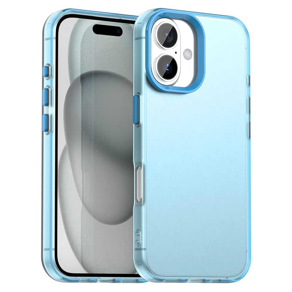 For iPhone 16 Plus Case PC+TPU+PET Matte Anti-Drop Phone Back Cover