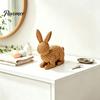 Holiday Gift for Home 3D Printed Wicker‑Look Bunny Figurine, Rattan Texture Rabbit Statue, Easter Decor Weather Resistant Decorative Ornament Indoor