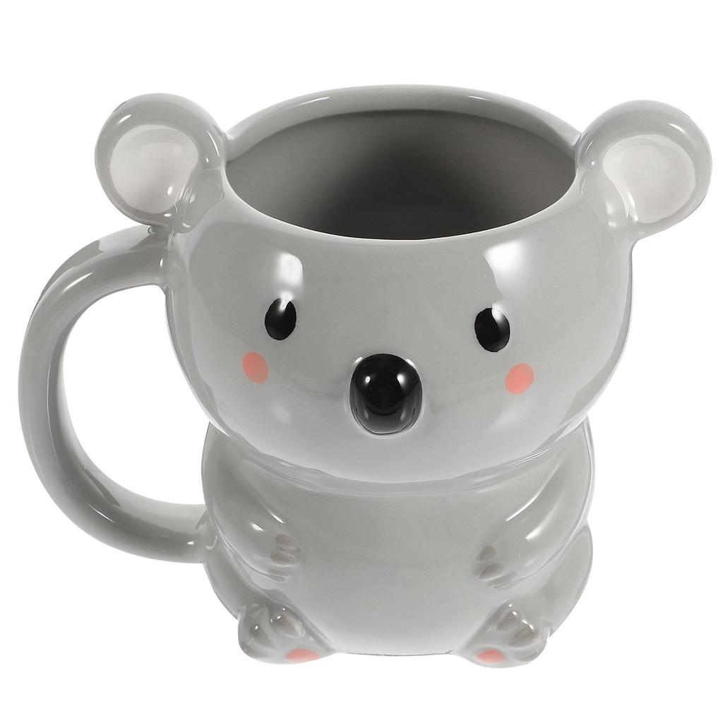 Adorable Bear Ceramic Water Cup for Coffee Tea Milk Soup Heat Resistant Home Use Simple Easy Clean Round Edge Safe Skin Contact