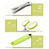 [Kikkerland] Stainless Steel Kitchen Scissors with Safety Cover & Cleaning Comb, 5-Blade Vegetable & Herb Shredder, Green, Medium
