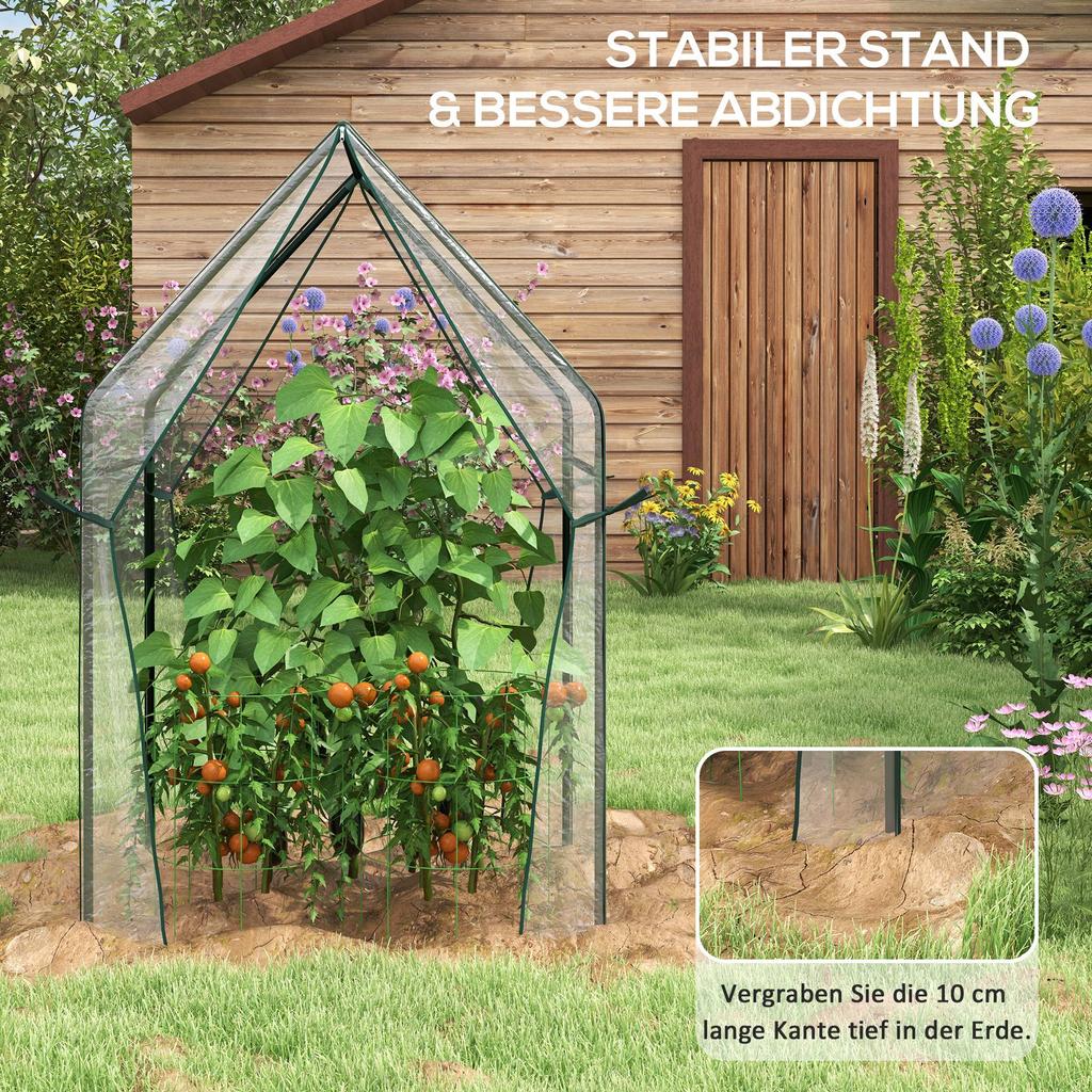 Greenhouse Cold Frame Hothouse, 90 cm x 90 cm x 145 cm, Transparent + Black