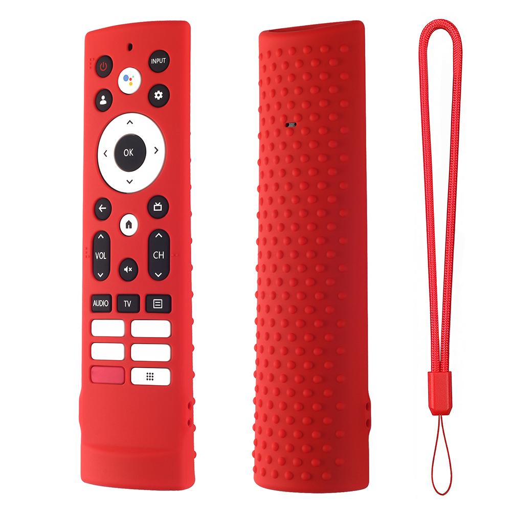 Silicone Case Anti Slip Remote Control Case with Removal Lanyard TV Remote Control Case Cover for Hisense Voice Remote ERF3V90H