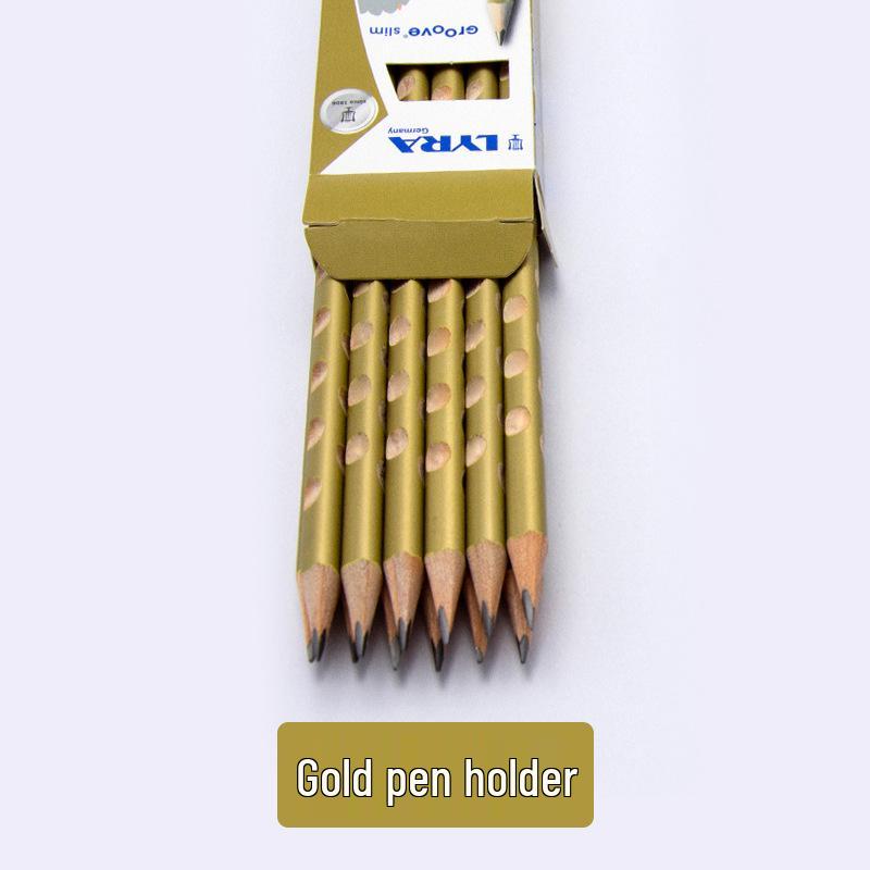 LYRA Eco-Friendly Gold & Silver Triangular Pencils - Red Dot Design Award Winner with Correct Grip HB