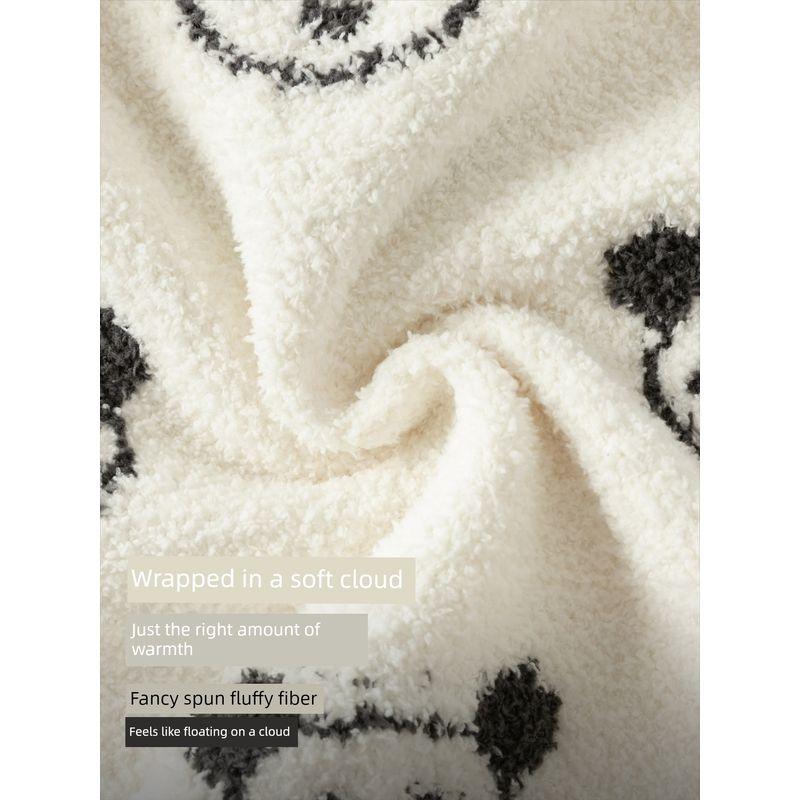 David Bella Half-Velvet Sweater Pullover 2026 Winter Girls' and Boys' Long-Sleeved Warm Panda Knitted Top