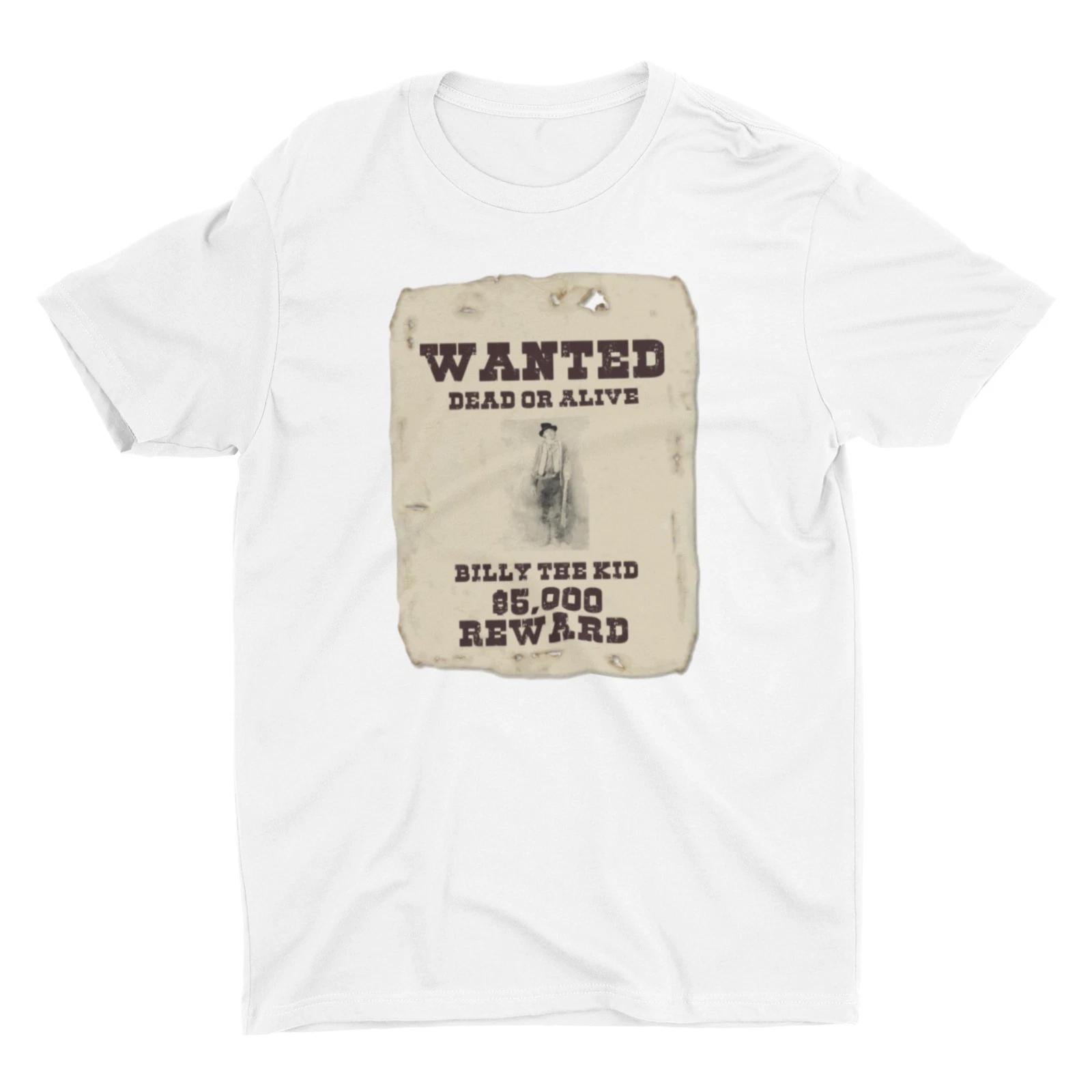 Billy The Kid Wanted Poster Tshirt, Dead or Alive XL