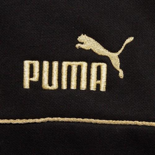 PUMA Color-Blocked Logo Print Fleece-Lined Thickened Hoodie for Men
