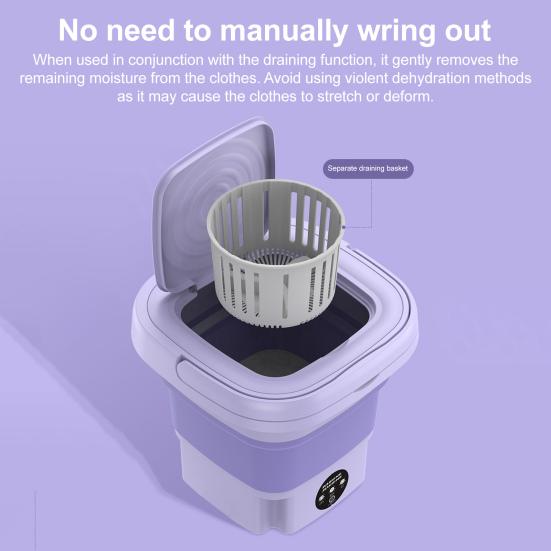 Folding Washing Machine Portable Mini Washer Powerful Decontamination Easy Operation