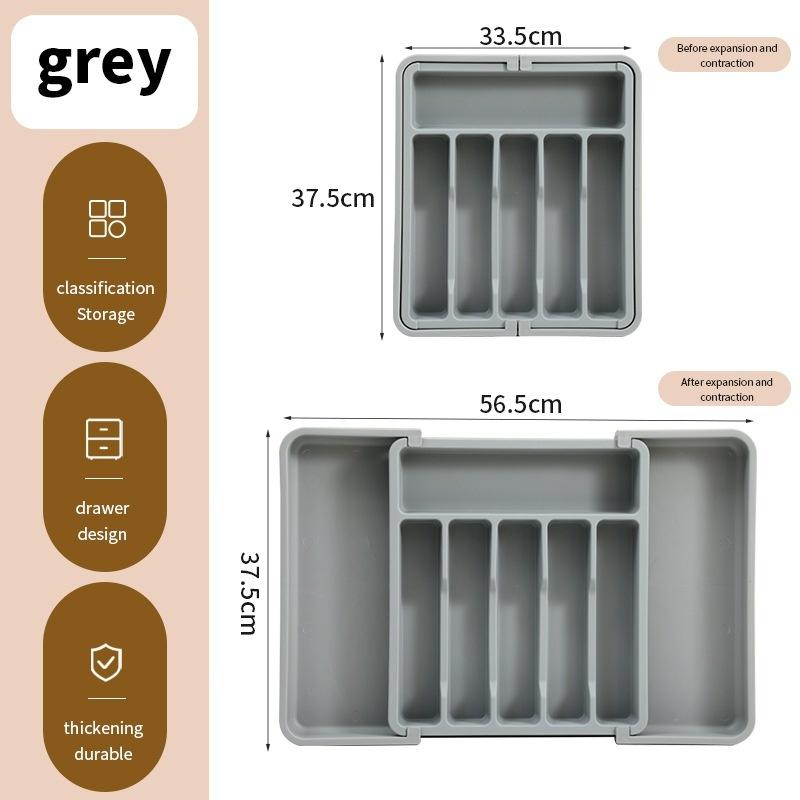 1Pcs Expandable Utensil Tray Silverware Spoon Organizer Drawer Cover Adjustable Cutlery Tray Drawer Organizer