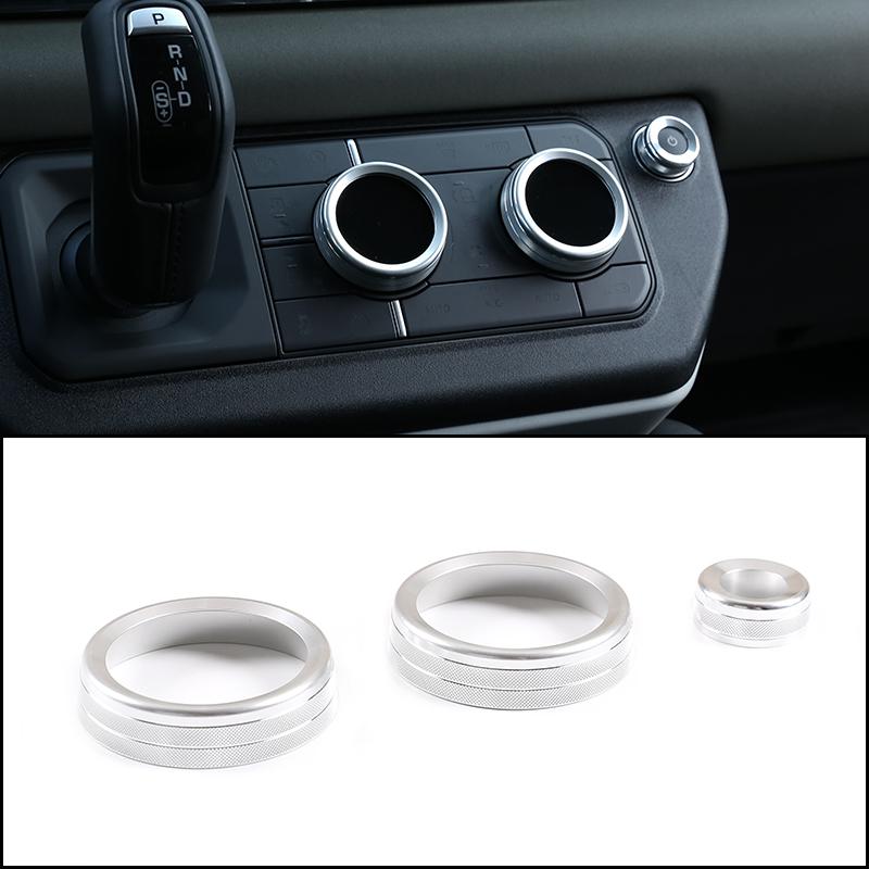 cheya Car central control air conditioner volume knob decorative cover For Land Rover Defender 110 2020+ Aluminum accessories