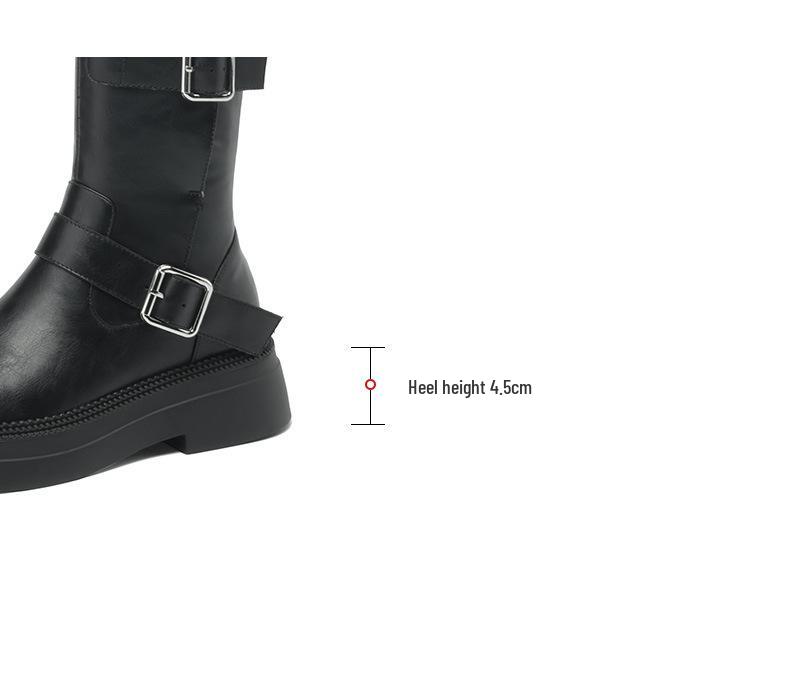 Women's 2024 Autumn/Winter Platform Knee-High Chunky Heel Boots with Thick Soles