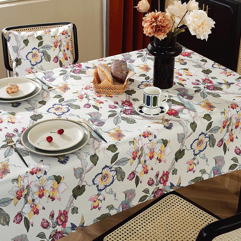 Flowers And Birds, High-End Sense Of Country Atmosphere, Dining Table Cloth, Coffee Table Cover Cloth, Retro Pastoral Round Table Cloth