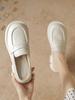 Women 2024 New Spring Solid Color PU Leather Square Toe Oversize Female Shoes With Rivet Decoration