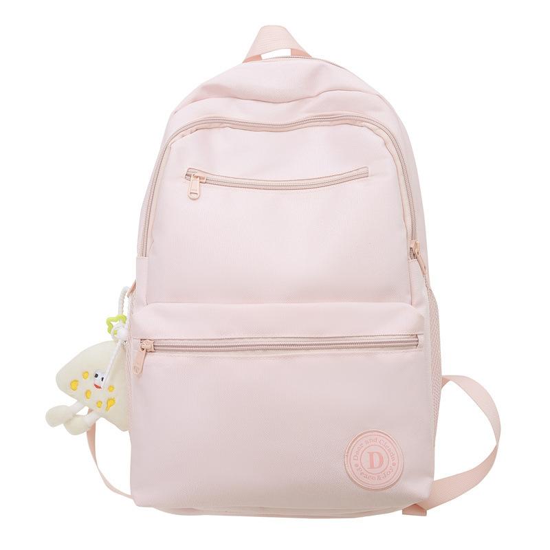 Schoolbag Japan and South Korea solid color backpack female ins junior high school high school student schoolbag large capacity backpack male tide ins