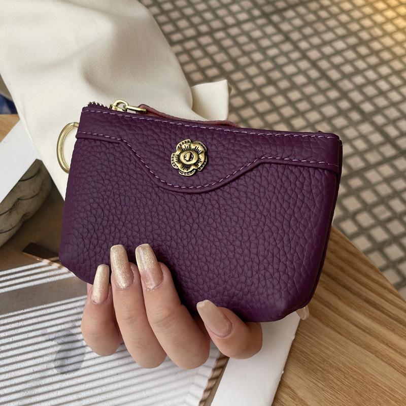 2025 Women's Genuine Leather Small Coin Purse & Lipstick Key Clutch