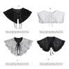 Decorative Sequins Quilted Cape False Collar for Stylish Ladies Elegant Ruffled Lace Shawl Wrap for Parties and Weddings