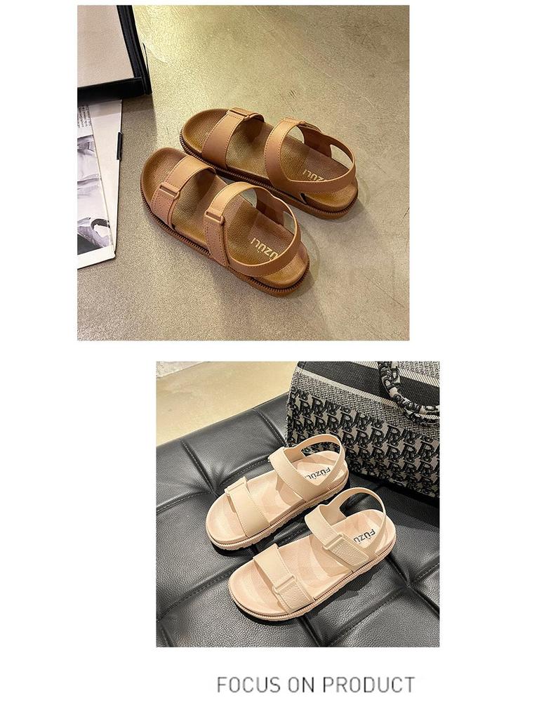 Damen Klettverschluss Sportsandalen: Neuer modischer Flachboden-Strandstil für lässige Outdoor-Bekleidung