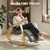 Rocking Chair with Adjustable Footrest, Padded Recliner Chair, Grey