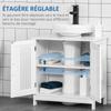 Modern Under Sink Cabinet with 2 Doors, Bathroom Vanity Unit, Pedestal Under Sink Design, Storage Cupboard with Adjustable Shelves, White