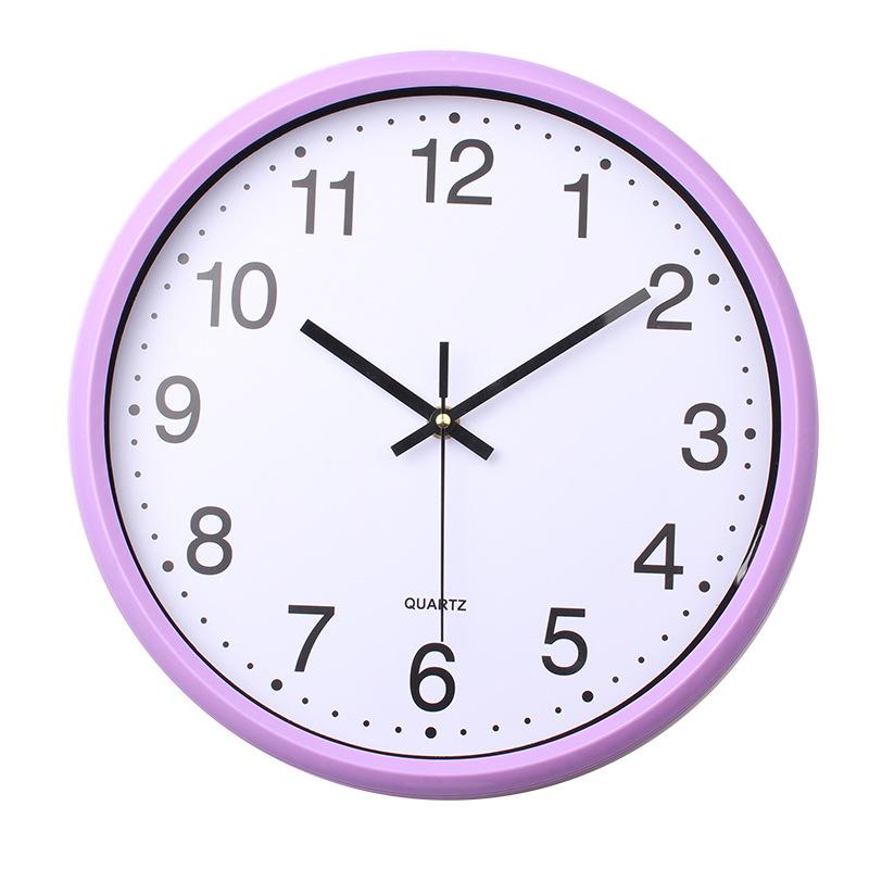 

Современные мультяшные цифровые настенные часы для гостиной, бесшумные, простые, модные, домашние настенные часы, атмосферные часы, фиолетовые часы 6