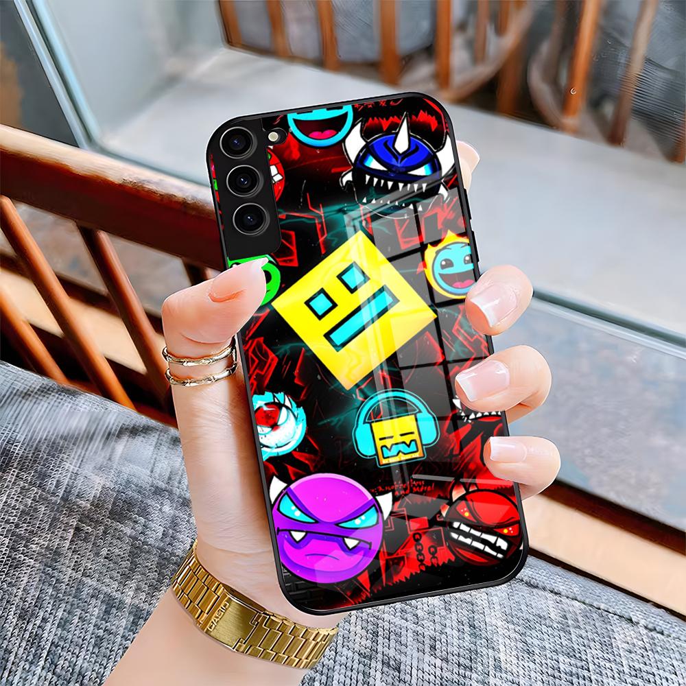 

G-Geometry Dash Game Phone Case For Samsung A25 A13 A33 5G A54 A36 A35 A56 A52 A14 Shockproof Glass Cover Samsung A31 4G
