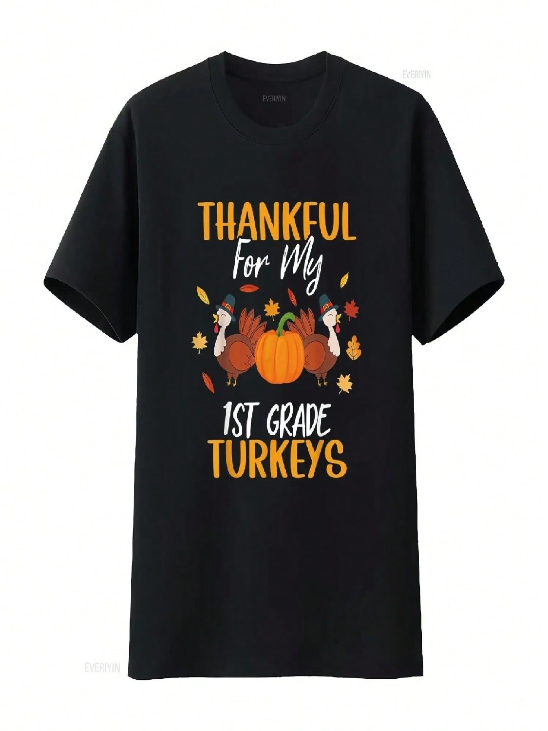 Thankful For 1st Grade Turkeys Thanksgiving Cute Teacher T Shirt Vintage Washed Stretched Breathable Streetwear S разноцветный