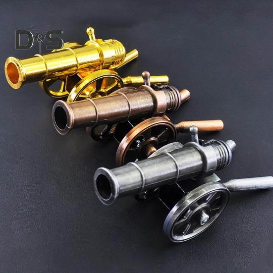 Mini Alloy Cannon Figurine Realistic Miniature Artillery Launcher Model Statue Sculpture Collection Toy Home Office Desktop Decoration Ornament