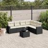 VidaXL Garden Lounge Set with Cushions 7 Pcs, Patio Sofas, Patio Furniture Set, Outdoor Furniture, Black 3219006