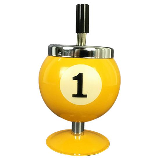 Ash Case Large Windproof Heat Resistant Three Bayonets with Lid Fashion Pool Billiard Ball Design Ashtray Ornament for Bar