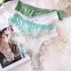 Sexy Seamless V-Shaped Thong Swim Briefs with Breathable Cotton Crotch for Women