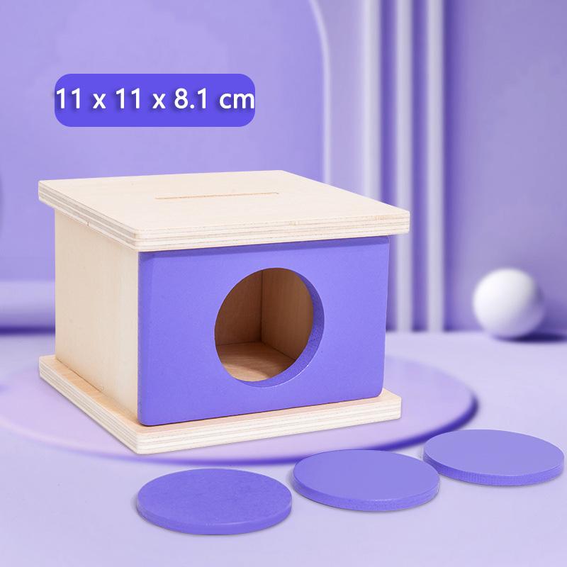 

Деревянный предмет Постоянная коробка Монтессори Игрушки Детская сортировочная коробка для сопоставления Шар Монета Сенсорная капля Цвет Форма Развивающие игры Ребенок