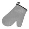 Silikon-Ofenhandschuh Hochtemperaturbeständig Wasserdicht Rutschfest Küchenbackhandschuh mit Baumwollfutter Grau