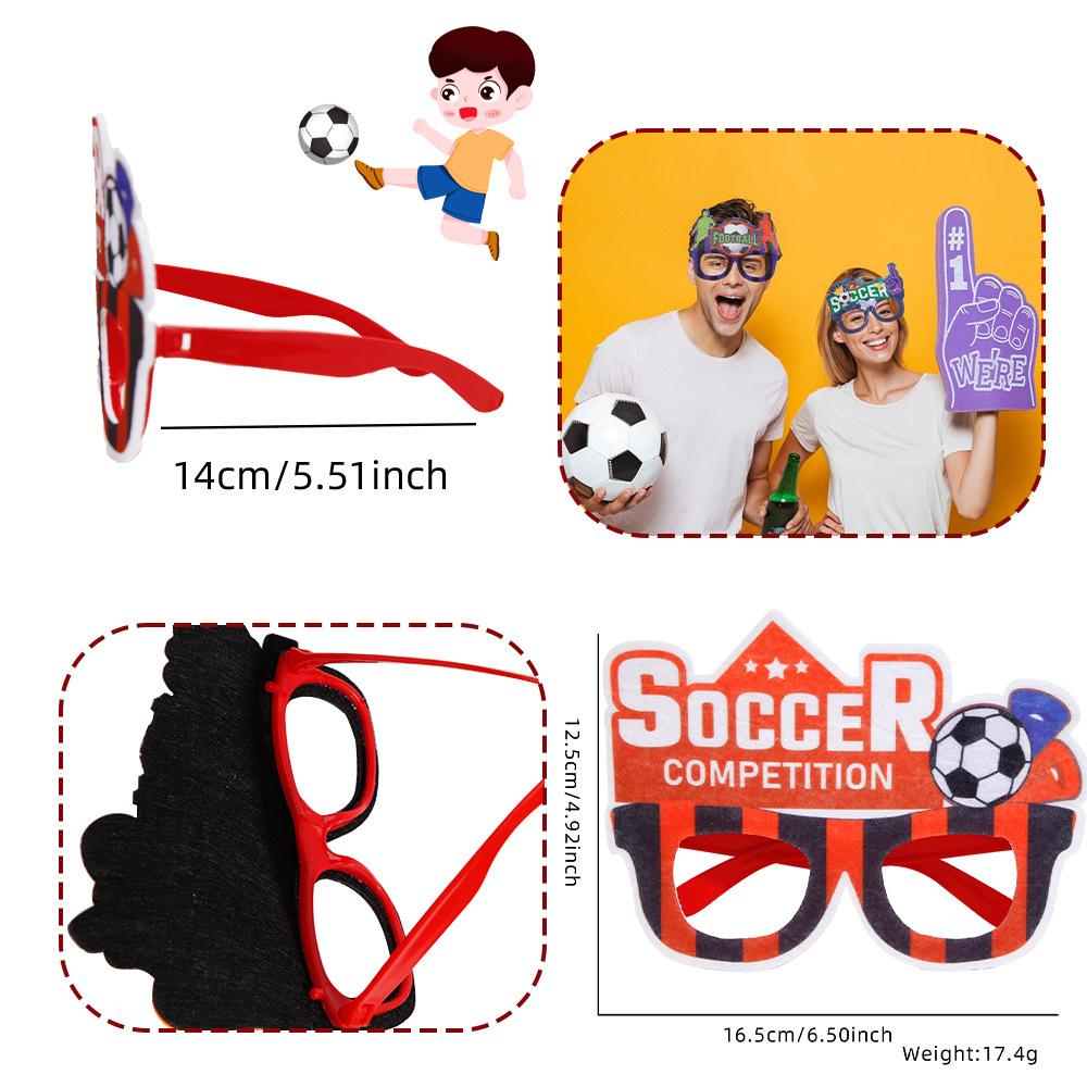 World Cup football game decorations, glasses, fan cheering photo props, beer glasses, football letter glasses frames