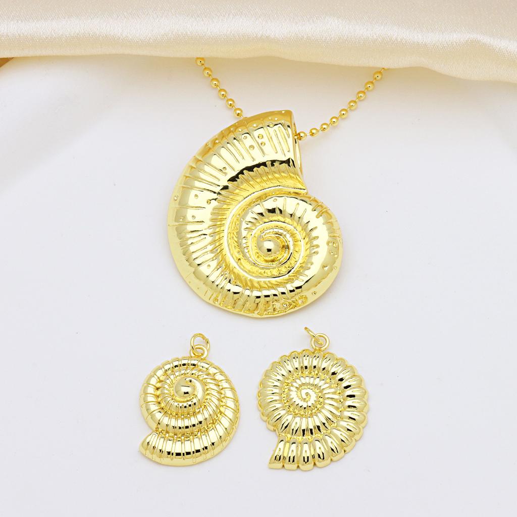 Ocean Wind Starfish Conch Copper Plated Real Gold Pendant Pendant Necklace Accessories
